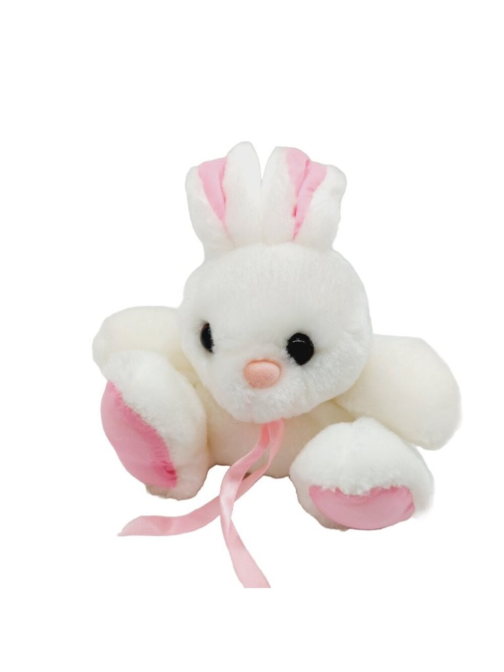 Goffa Small White Bunny Rabbit Stuffed Animal Plush 4" Vintage Easter